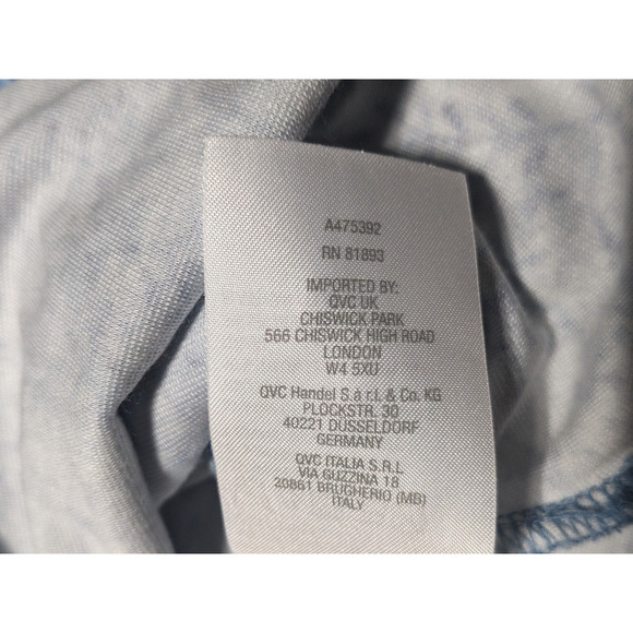 Isaac Mizrahi Live! Allover Floral Print Button Front Top Women PL Blue aA06 - Picture 11 of 15